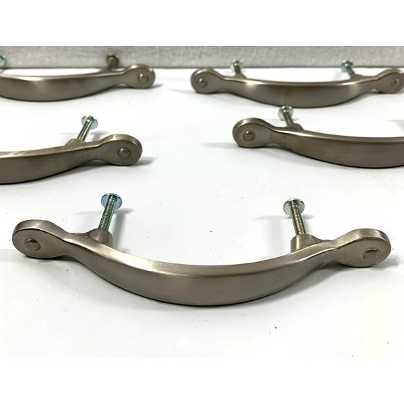 5‎ Silvertone Metal Cabinet Door Pulls Drawer Handles 5" Nickel Finish - Picture 1 of 5